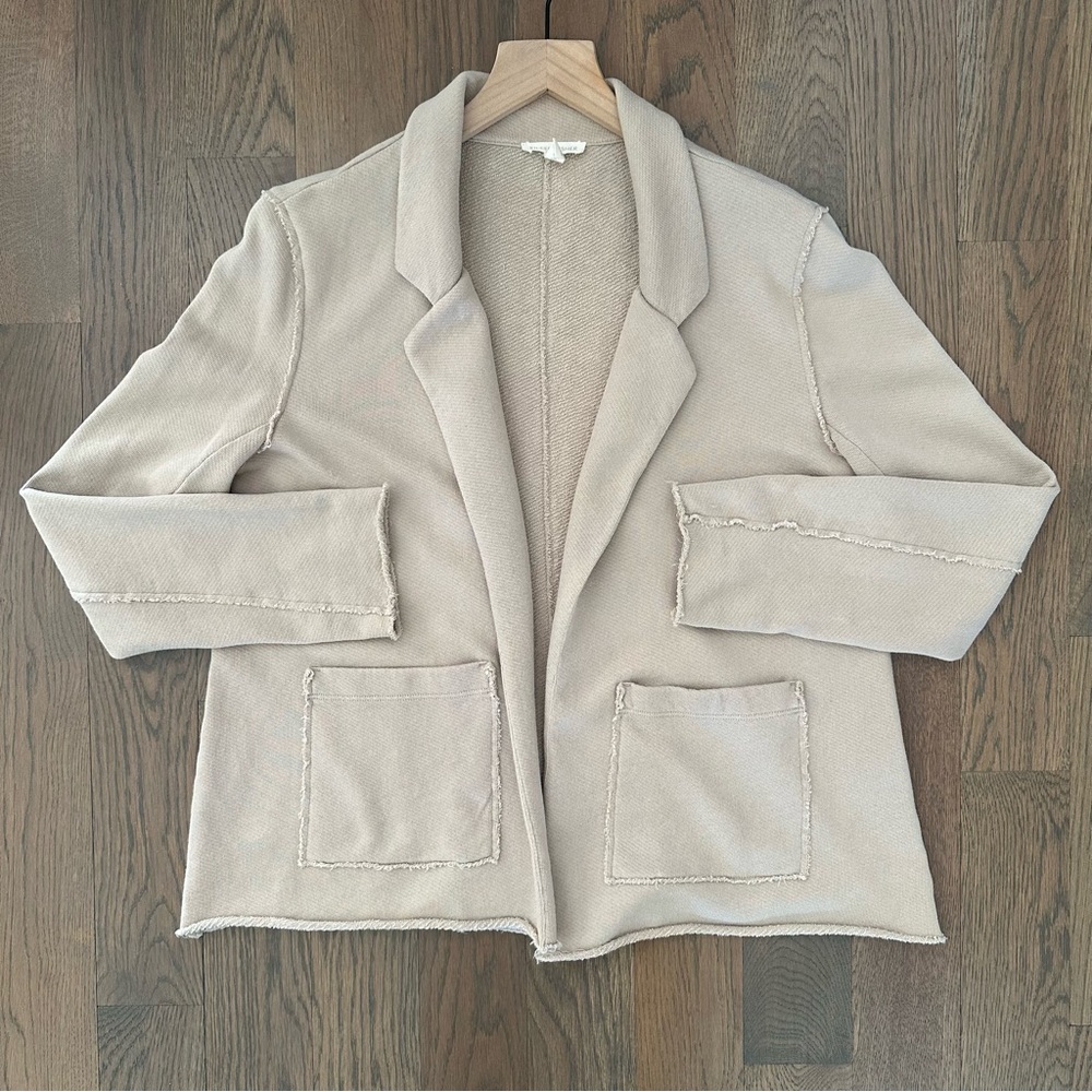 Eileen Fisher Lightweight Organic Cotton Terry Blazer in Tan Size XXS